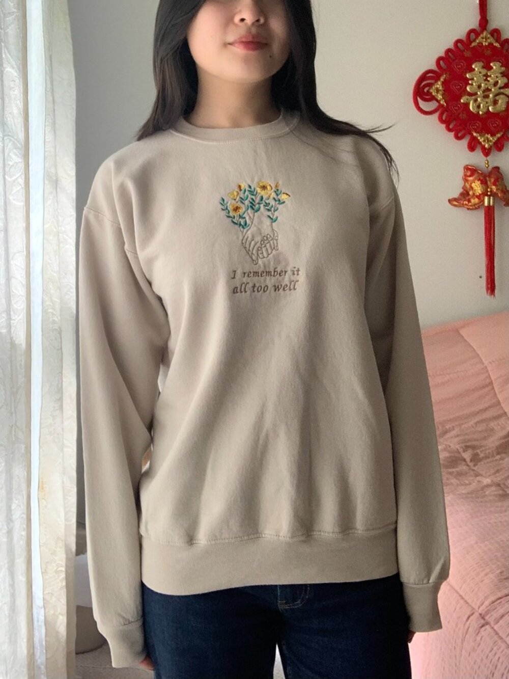 Embroidered Crewneck Sweatshirt from Etsy
